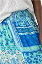 Light Blue Patchwork Shimmer Tiered Maxi Skirt, Image 5 of 5