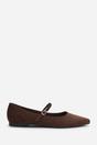 Dark Brown Novalee Pointed Toe Mary Jane Front Strap Ballet Flats, Image 2 of 7