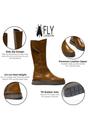 Camel Womens Leather High Long Boots-RHEA042, Image 3 of 5