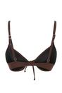 Brown WOVCOR Brown Bow Detail Padded Balconette Bikini Top, Image 2 of 2