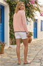 Light Pink Sequin Trim Knit Cardigan, Image 3 of 5