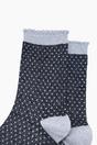 Navy Blue Sock Talk Navy Blue Polka Dots Combed Cotton Glitter Socks, Image 2 of 4