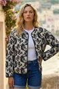 Ivory Soft Printed Quilted Jacket , Image 1 of 4