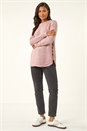 Light Pink Button Detail Curved Hem Jumper, Image 2 of 5