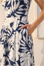Ivory  Palm Leaf Print Midi Dress, Image 4 of 4