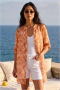 CORAL Petite Leaf Print Longline Shirt, Image 1 of 4