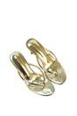 Gold XY LONDON Gold 'Celina' Stiletto High Heel Mules With Thong Strap, Image 6 of 6