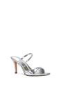 Silver 'Kay' Slip On Stiletto Heel Mules With Open Toe, Image 2 of 6