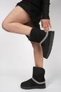 Black Karsie Suedette Embroidered Flat Ankle Boots, Image 2 of 8