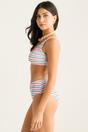 Multi Multi Textured Multi Color Stripe Bikini Top, Image 4 of 4
