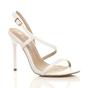 White AJVANI White Party Barely There Strappy High Heels, Image 1 of 6