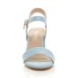 Light Blue AJVANI Light Blue Mid Block Heel Strappy Sandals, Image 5 of 5