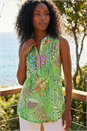 Lime Burnout Tropical Pintuck Shirt, Image 1 of 4