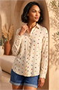Ivory  Dusk Floral Embroidered Shirt, Image 1 of 4