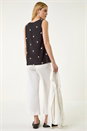 Black Daisy Embroidered Vest, Image 2 of 5