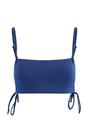 Navy Square Neck Ruched Side Detail Bikini Top, Image 1 of 2