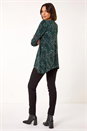 Teal Floral Print Swing Top, Image 3 of 5