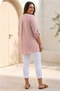 Rose Curve Textured Buttoned Tunic Top, Image 3 of 4
