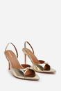 Gold 'Journey' Pointed Open Toe Heel, Image 4 of 6
