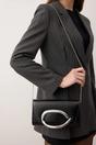 Black Mini Metal-Embellished Chain Clutch Bag, Image 1 of 4