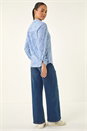 Blue Petite Abstract Spot Jersey Shirt, Image 3 of 7