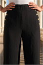 Black Petite Button Side Trousers, Image 4 of 4