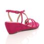 Fuchsia AJVANI Fuchsia Mid Wedge Heel Crossed Straps Sandals, Image 4 of 6