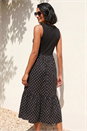 Black Dusk Polka Dot Ribbed Midi Dress , Image 3 of 4