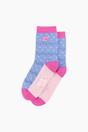 Blue Embroidered Conch Shell Combed Cotton Socks, Image 3 of 4