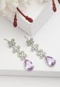 Lilac Diva Triple Flower Drop Earrings, Image 2 of 5