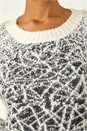 Ivory  Mosaic Print Fluffy Jumper, Image 5 of 5