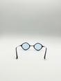 Blue Diamond Shape Sunglasses in Black Blue, Image 4 of 5