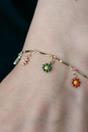 Rose Gold Rainbow Sunflower Dangle Bracelet, Image 1 of 1