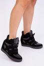 Black 'Hitop' Wedge Trainers With A Front Lace Up, Image 2 of 2