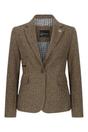 Brown Infinity Leather Brown Womens Tailored Brown Wool Blend Tweed Blazer, Image 1 of 6
