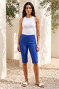 Royal Blue Elastic Waist Knee Length Stretch Shorts, Image 1 of 4