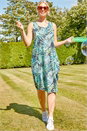 Green Leaf Print Slouch Dress, Image 4 of 5