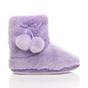 Lilac Faux Fur Lined Slip On Memory Foam Mules Slippers, Image 2 of 6
