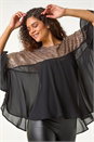 Bronze Sequin Yoke Frilled Tunic Top, Image 5 of 5