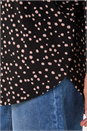 Black Spot Print Stretch Top, Image 5 of 5