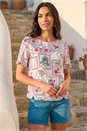 PINK Floral Patchwork Print Tunic Top, Image 2 of 4