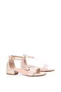 Natural XY LONDON Natural 'Tate' Low Block Heel Sandals With Ankle Strap, Image 3 of 5