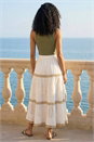 Ivory  Broderie Cotton Tiered Maxi Skirt, Image 3 of 4