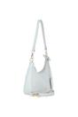 Light Grey Real Leather Shoulder Bag with Detachable Crossbody Strap, Image 2 of 4