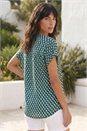 Blue Geometric Print Relaxed Shirt, Image 3 of 4