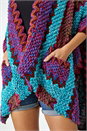 MAGENTA One Size Textured Aztec Print Cape, Image 5 of 5