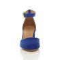 Royal Blue AJVANI Royal Blue Mid Block Heel Ankle Strap 2 Part Heels, Image 6 of 6