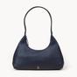 Navy Assots London Navy 'LARA' Pebble Grain Real Leather Shoulder Bag, Image 1 of 6