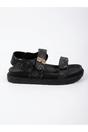 Black iKrush Black Saoirse Geometric Print Flatform Sandals, Image 1 of 5