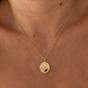 Gold Moon Embossed Silhouette Sterling Silver Medal Necklace, Image 2 of 3
